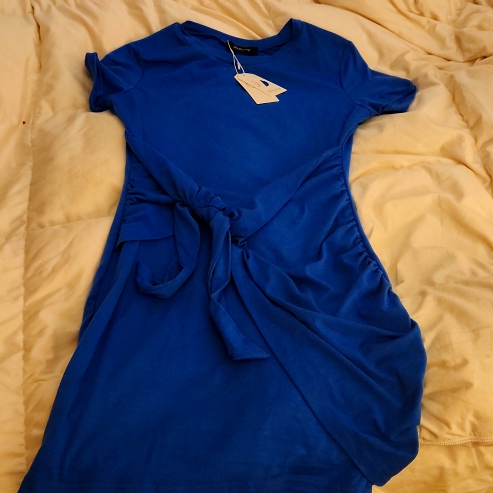 Fitted wrap dress mini and fitted
